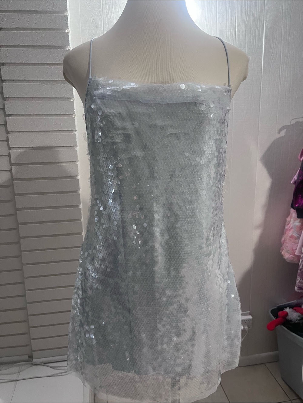 wild fable Silver Sequin Mini Dress